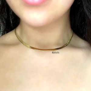 Snake chain choker necklace, 4mm